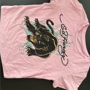 Ed Hardy Light Pink Graphic Tee